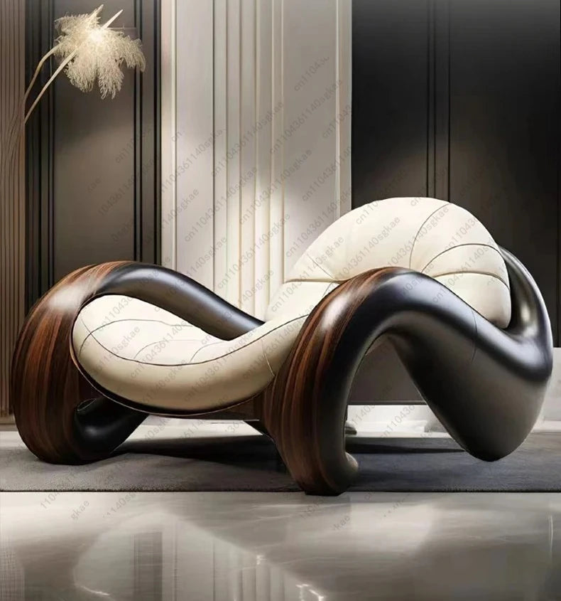 New living room study minimalist leather lounge chair