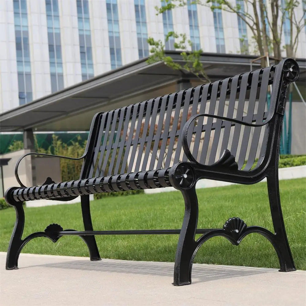 Luxury Park Metal Benches Seat Outdoor Garden Patio Cast Iron Benches