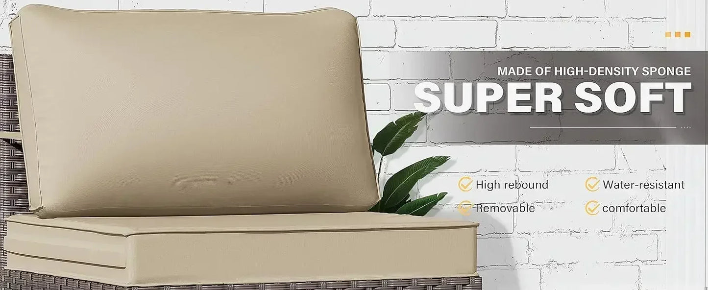 YND6-WQQkulavik 6PCs outdoor furniture set PE Wicker rattan sectional sofa patio conversation sets. navy blue