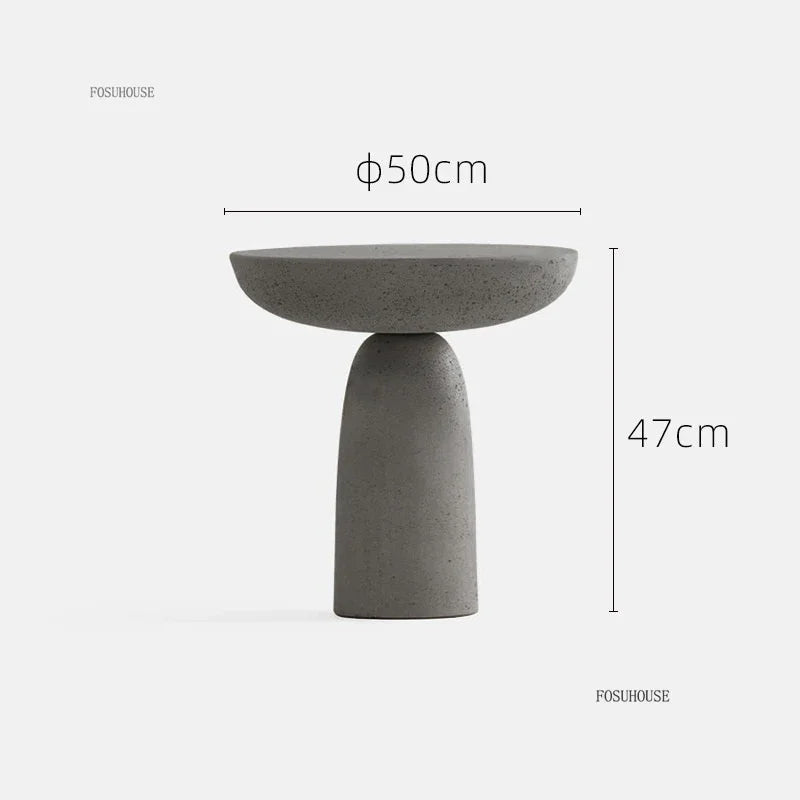 Small Apartment Stone Round Side Tables Wabi-sabi Style Cement Coffee Tables Designer Medieval Style Tea Table Home Furniture