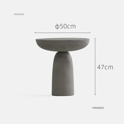 Small Apartment Stone Round Side Tables Wabi-sabi Style Cement Coffee Tables Designer Medieval Style Tea Table Home Furniture