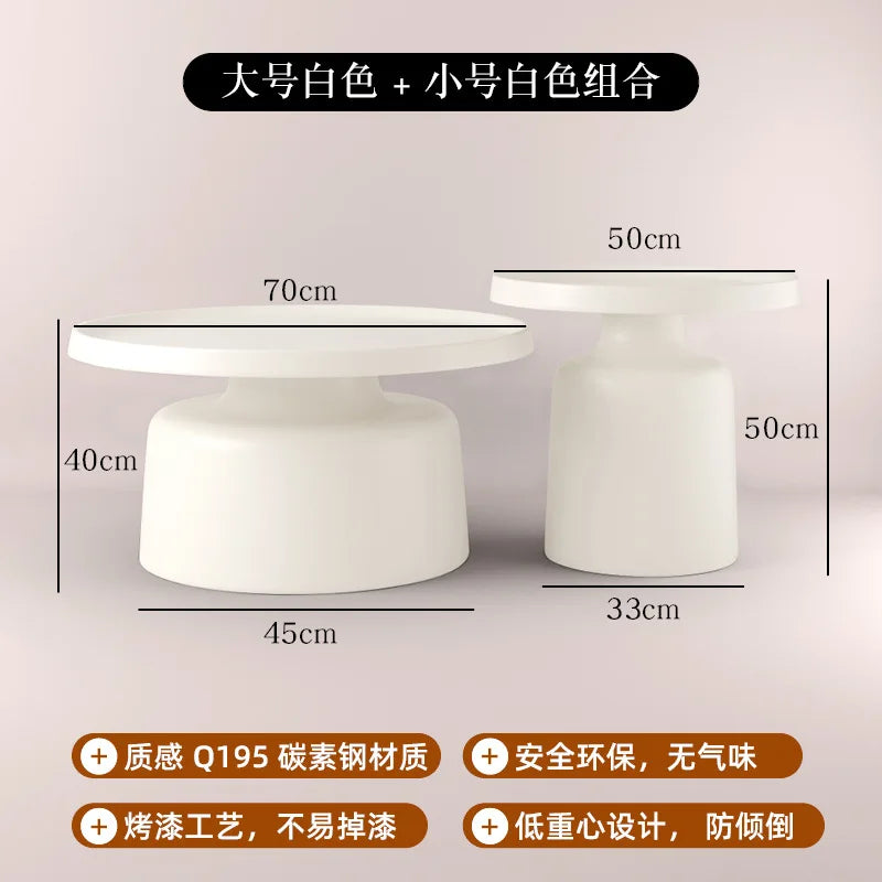Cream Apartment Nordic Coffee Table Living Room Small Apartment Simple Internet Celebrity Wrought Iron Modern Round Ma