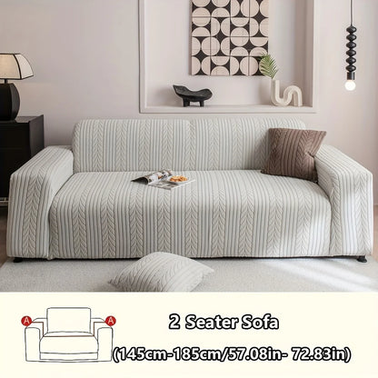Washable Sofa Cover, Elastic 1pc Striped Sofa Cover | Anti-Scratch & Non-Slip Couch Protector for All Seasons