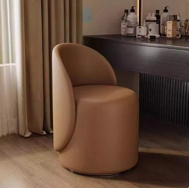 Light luxury Nordic makeup chair bedroom dresser fairy stool high backrest Internet celebrity simple home manicure round stool