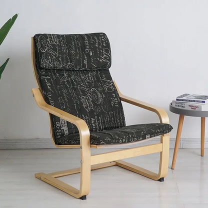 Nordic Lounge Chair - Solid Wood Armrest Recliner for Balcony & Nursery