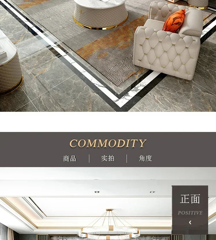 Custom Italian light luxury leather sofa living room combination size modern simple front American cowhide sofa