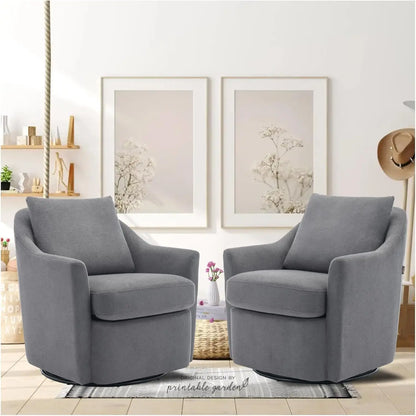 Swivel Accent Chair, Living Room Chair Upholstered 360° Swivel Chair Modern Reading Armchair for Bedroom/Office/Nursery,