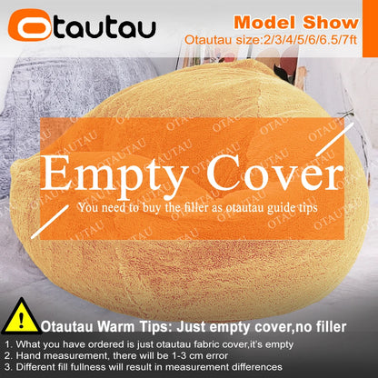 OTAUTAU Fluffy Faux Bunnyf Fur Bean Bag Cover Corner Pouf Cover DD003【No Filler Inside! You Need To Buy Filler By Yourself !】
