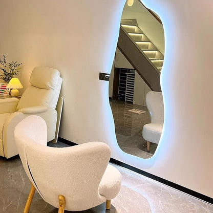 High-end Luxury LED Hairdressing Mirror Hanging Mirror Glass One Side Can Be Customized Size For Barber Shop