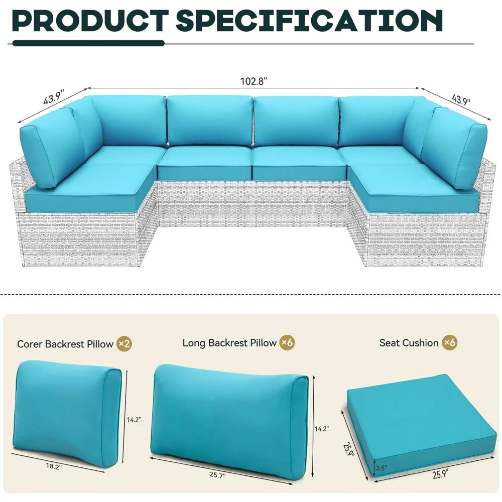 weather-resistant cushions for wicker sectional patio furniture sets