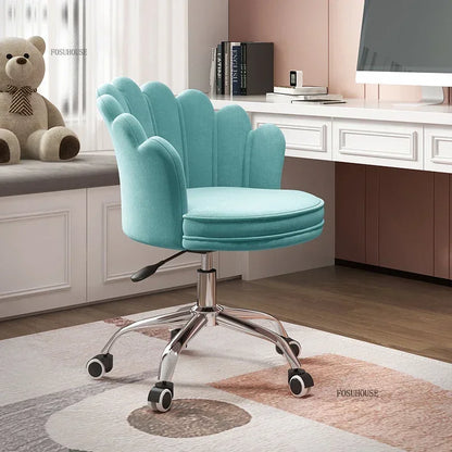 Creative Simple Fabric Petal Office Chairs Household Bedroom Gaming Chairs Lift Backrest Computer Chair for Study Desk Chair WW