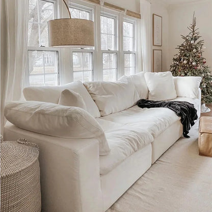 Compact Straight-Back Fabric Sofa Vacuum Compressed Cloud Feel L-Shaped Sofa for Living Rooms Sectional Foam Sofa Set Furniturep