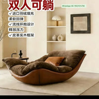 Italian minimalist living room couple double sofa recliner advanced reclining sleeping lazy sofa down