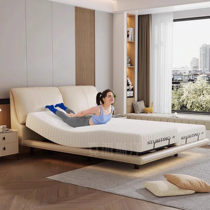 Soft Luxury Modern Double Bed Lift Up Electric Adults Smart Double Bed Queen Mattress Camas De Dormitorio Bedroom Furniture