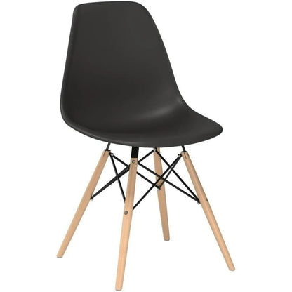 Furmax Modern Style Dining Chair Mid Century Modern DSW Chair, Shell Lounge Plastic Chair for Kitchen Chairs Set of 4(White)