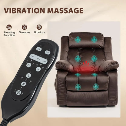 Power Lift Recliner Chair for Elderly with Massage and Heat, Electric Lift Chair with USB Ports, Side Pockets, 35 Wide Base