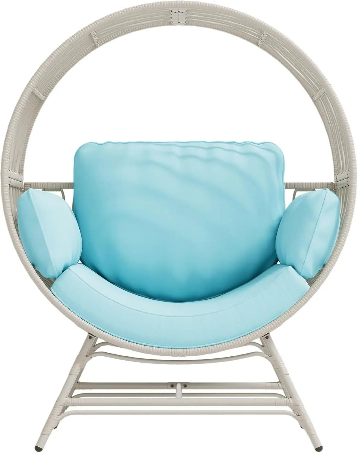 Egg Chair Outdoor Indoor, Oversized Rattan Chair with Thicken Cushion, 510LBS Capacity Wicker Patio Lounge Chair
