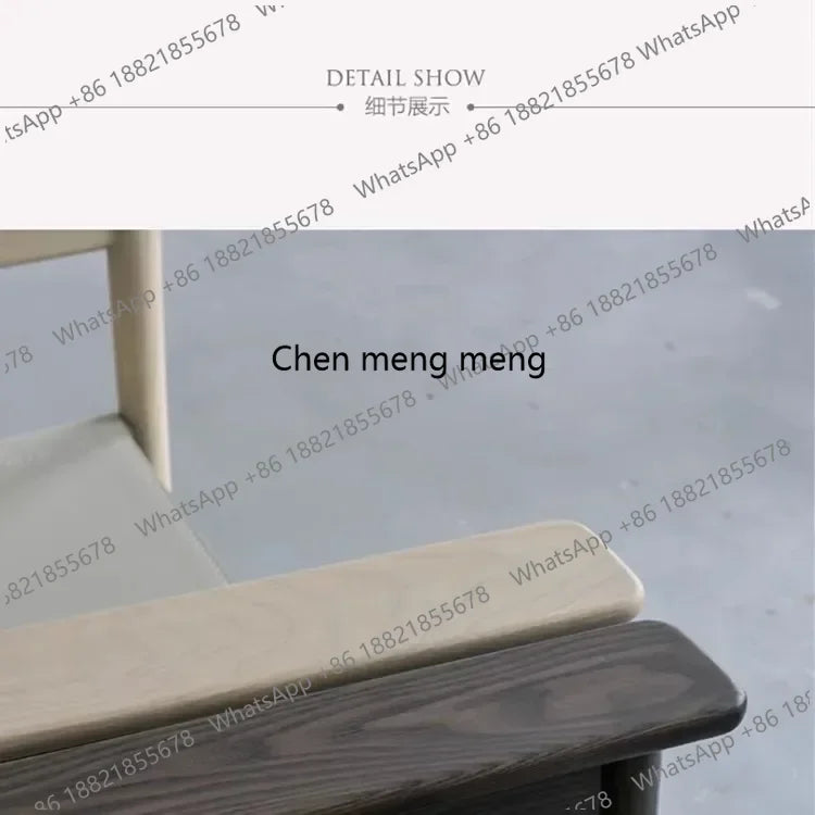 A178  High-end Leather Chair, Danish Leisure Single Back Chair, Solid Wood Saddle Leather Armchair, Home Balcony Leisure Chair