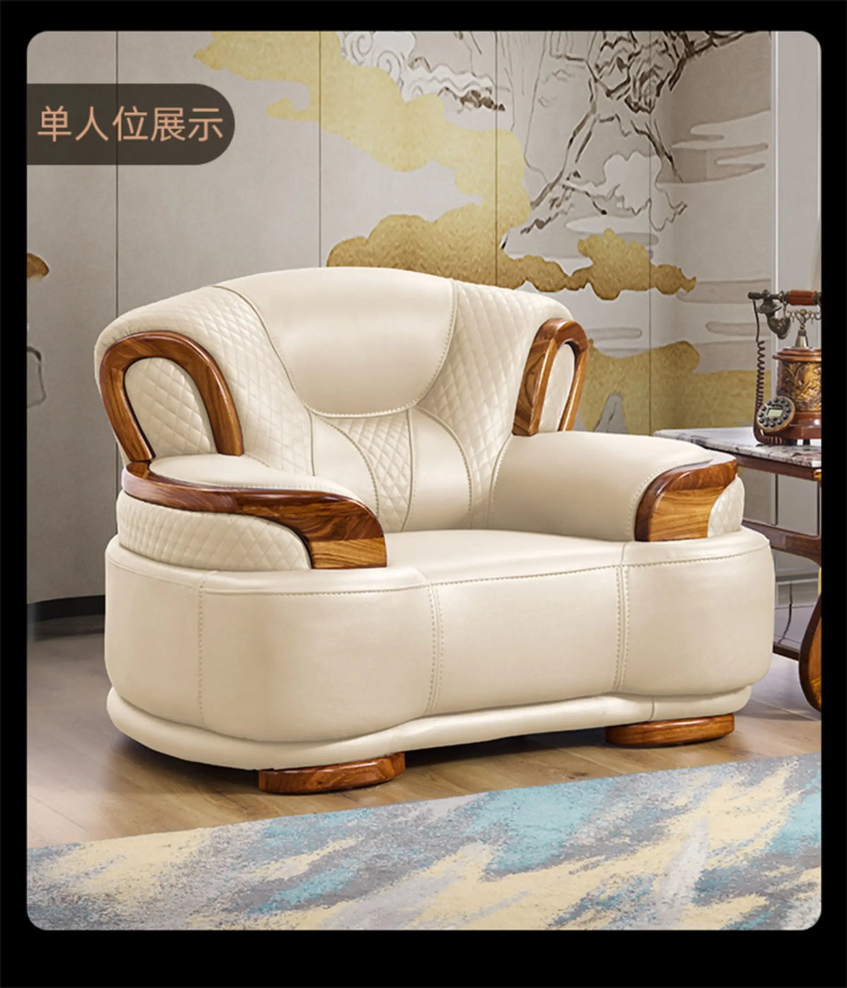 Designer Family Living Room Sofa Genuine Leather Sectional Floor Living Room Sofa Wood Minimalist Muebles Postmodern Furniture