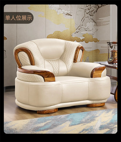 Designer Family Living Room Sofa Genuine Leather Sectional Floor Living Room Sofa Wood Minimalist Muebles Postmodern Furniture