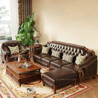American, leather, sofa, solid wood, furniture, American, corner, sofa