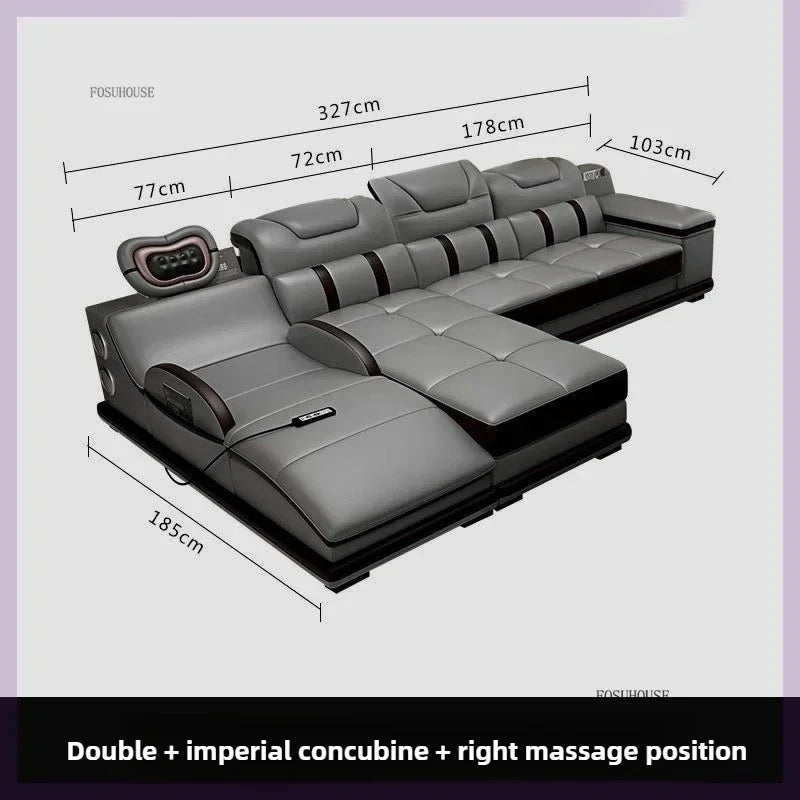 Modern Artificial Leather Living Room Sofa Combination Luxury Chaise Longue High-end Sofas Living Room Furniture