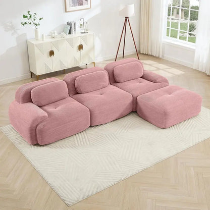 Pink Ottoman for  Sectional Soa, Corduroy Deep Seat or Oversized Compred BonelSectional Couches or Living Room Bedroom ,only  Ottoman