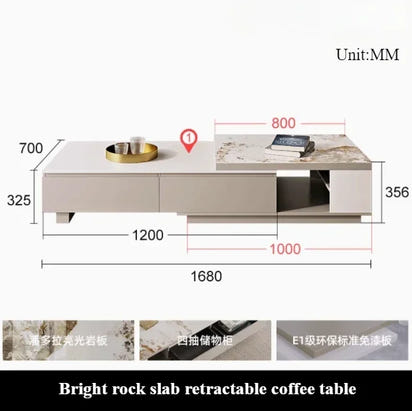 Extendable Nordic Luxury Coffee Table Multi Function Storage Sofa Modern Coffee Table Smart Design Beistelltisch Home Furniture