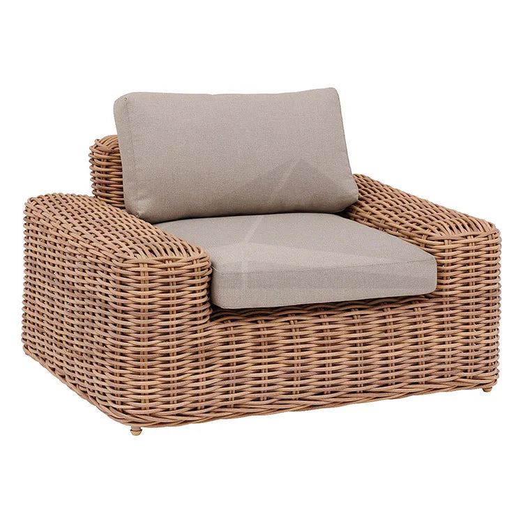 Factory Sale High Quality Outdoor Courtyard Metal Frame Rattan Wicker L-shape Garden Sofa Set