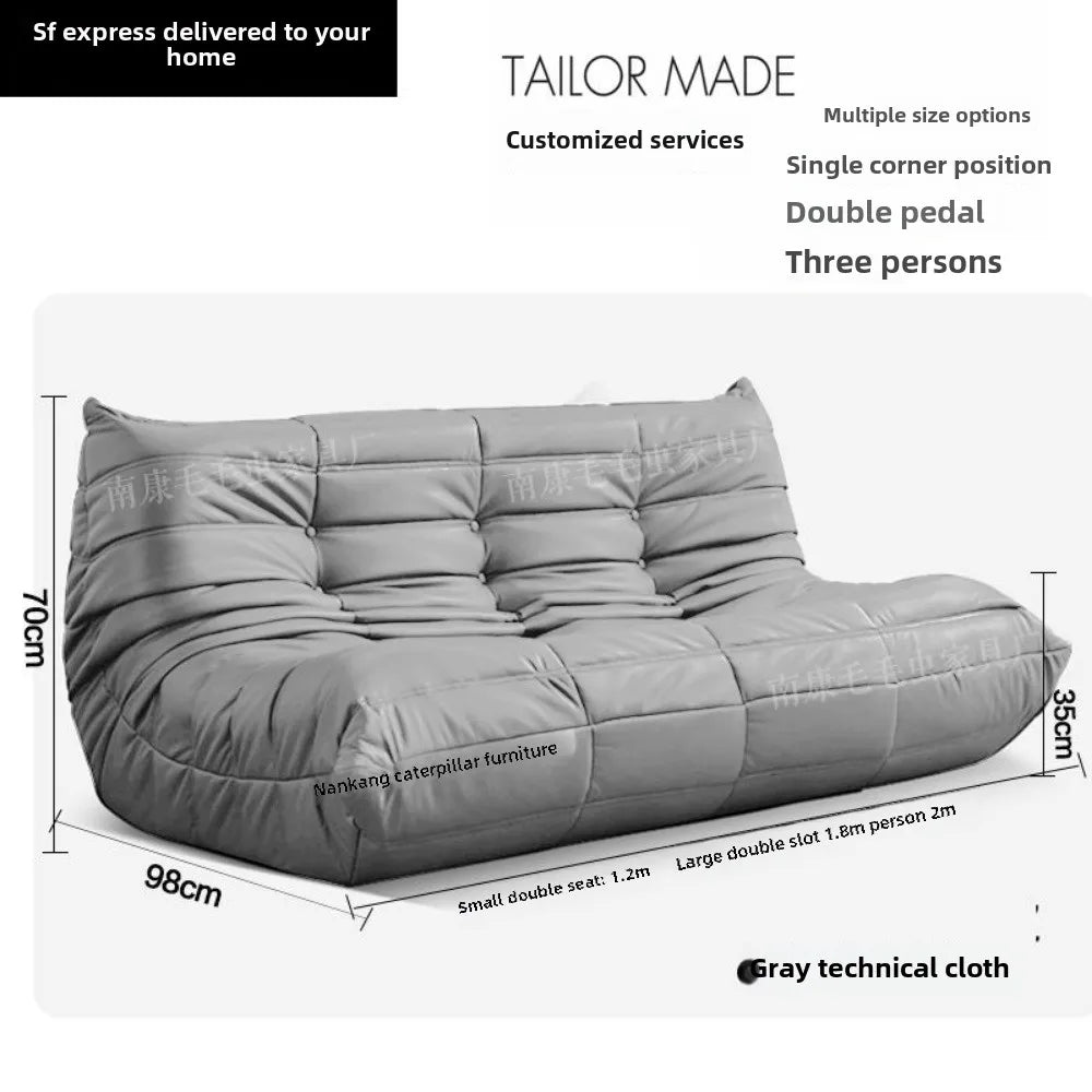 Caterpillar sofa three-person togo full sponge high rebound Internet celebrity living room leisure area sofa famous small sofa