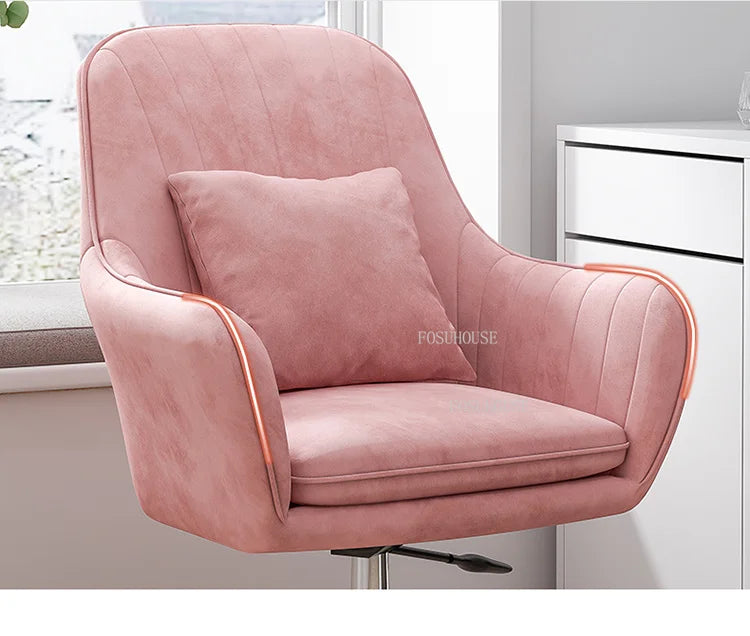 Modern Backrest Computer Chair Nordic Home Office Chairs Lift Swivel Armchair Soft Cushion Game Chair Creative Office Furniture
