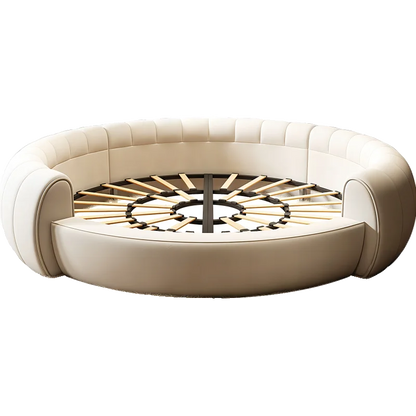 Round Confortable Bed Aesthetics Quality King Size Apartment Unique Bed Frame Modern Wedding Cama De Casal Bedroom Furniture