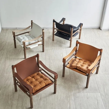 Nordic Living Room Chairs Solid Wood Armchair with Backrest Portable Relaxing Lounge Chair Luxury Sofa Chair Home Furniture