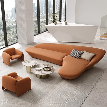 Ensemble de canapés d'angle contemporains de style irrégulier pour la maison, le bureau, le hall d'hôtel, la réception, la salle de réunion, le club-house, le bureau de vente