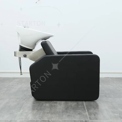 Luxury Electric Height Adjustable Shampoo Chair with Durable Ceramic Basin Modern Design