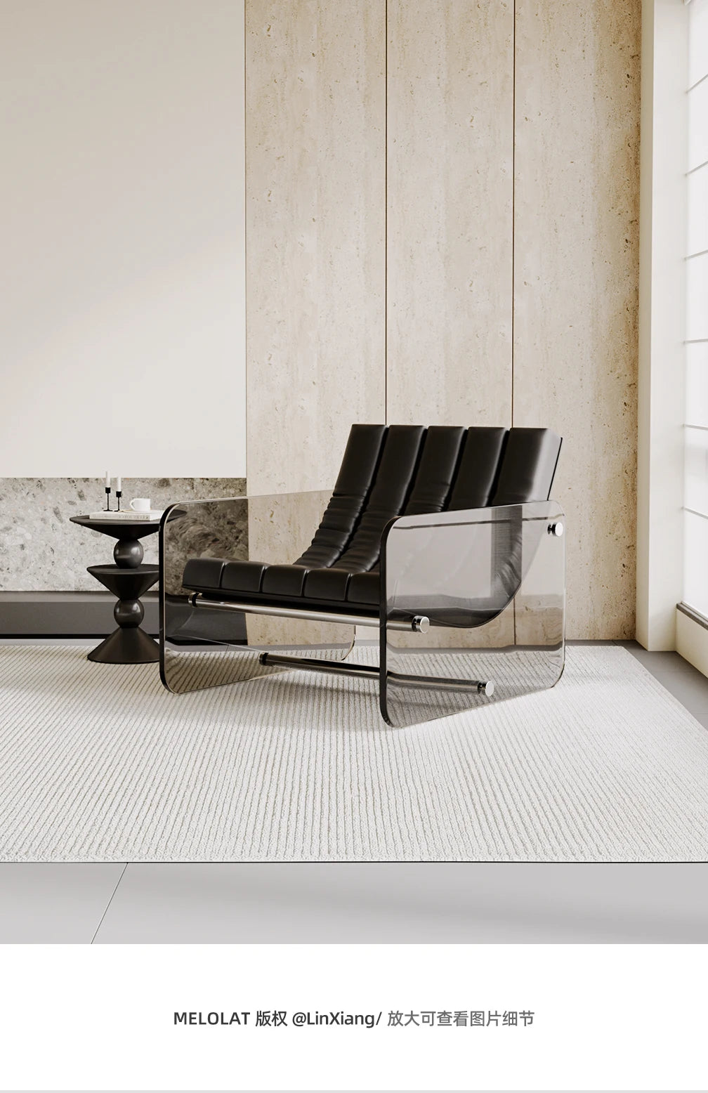 Living room home hotel homestay Italian leather jacket minimalist designer acrylic single sofa leisure sofa chair