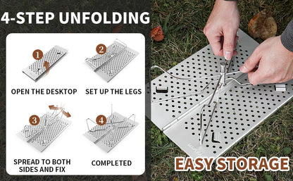 MAPLEAF Camping Mini Table Ultralight High Load 15kg Easy Clean Fishing Table Outdoor Portable Folding Hiking Desk Picnic Table