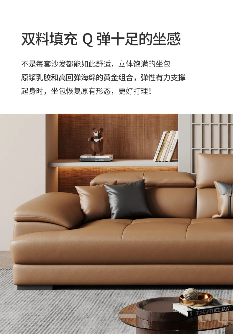 European Living Room Sofa Genuine Leather Sectional Corner Sofas Modular Luxury Sofa Sala De Estar De Luxo Modern Furniture