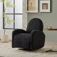 Christopher Knight Home Black Swivel Glider Recliner Chair 360 Rocker Solid Wood Base Easy Assembly