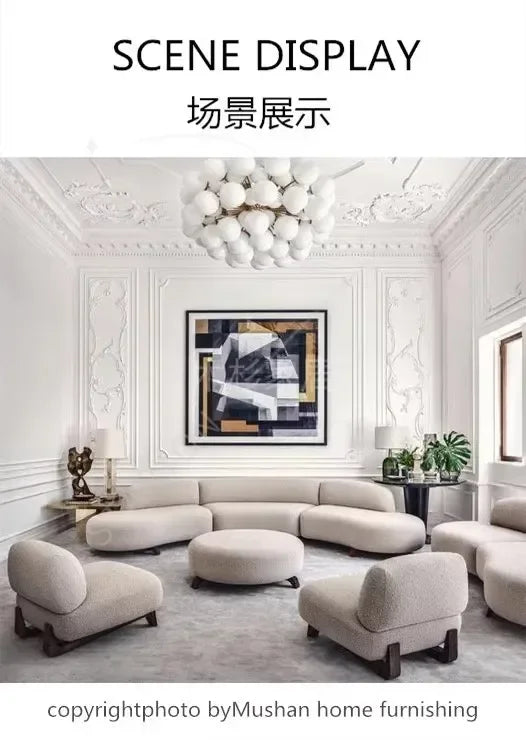 Curved Modern Soft Unique Sofa Kawaii Wood Foam Nordic Luxury Sofa Sectional Lounge Designer Divano Letto Living Room Furniture