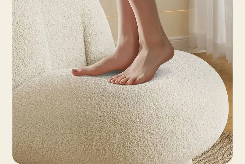 Cloud Lazy Sofa Chair Lamb Wool Fabric Sofa Chair Bedroom Single Lounge Chair Home Balconies Leisure Chairs Comfortable