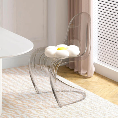 Acrylic transparent chair simple household light luxury high-end dining table chair makeup chair Pan Dong chair