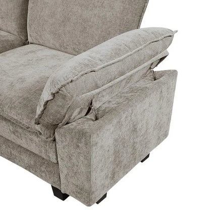 Modern 6-Piece Modular Sectional Sofa Set in Plush Chenille Upholstery for Comfortable Living Room Furniture - Durable Plywood