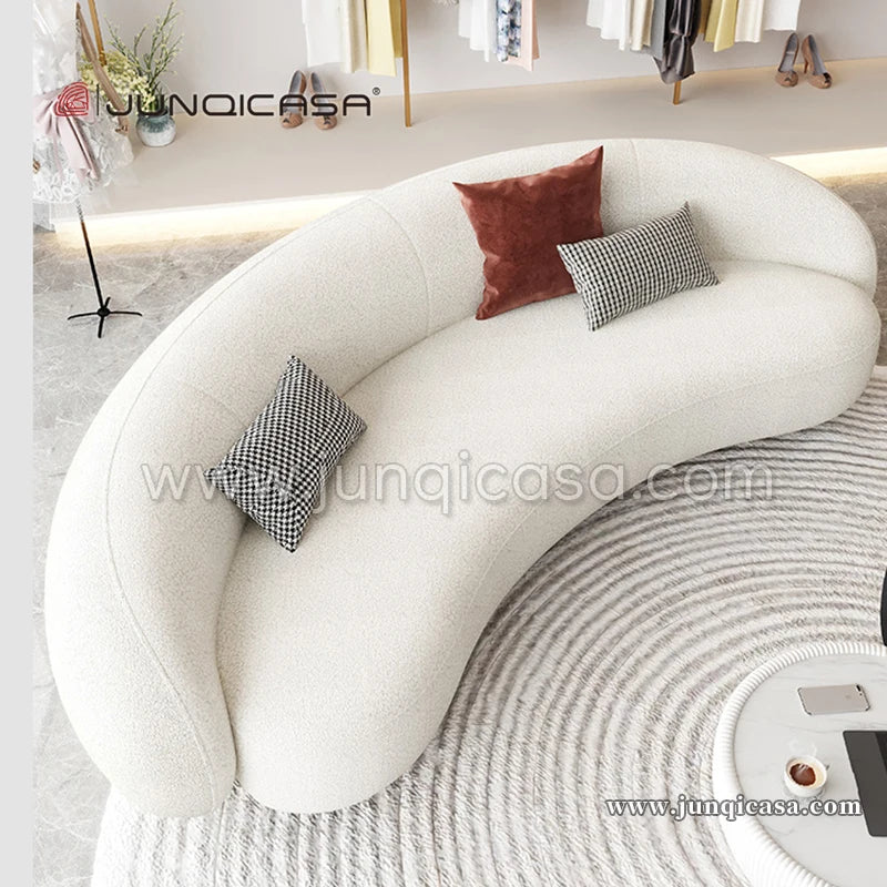 Modern Design Semi Circle Hotel Sofa Round Velvet Fabric Sectional Curved Sofas for Living Room Set