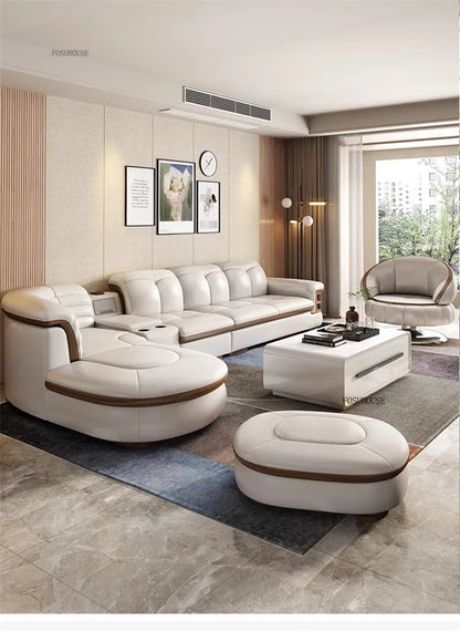 Design Artificial Leather Living Room Sofa Corner Combination Luxury Sofas Living Room Personality Home Furniture