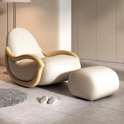 Italian Living Room Chair, Simple White Design, Lazy Designer Recliner, Comfy Armchair Sofa, Fauteuil Salon Home Furniture