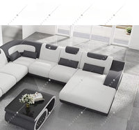 Living Room Luxury Corner Couches Furniture Set U Shape Cover Sectional Leather Sofa