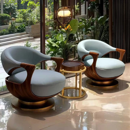 Armchair Ash Wood Walnut Modern New Creative Design Furniture With Genuine Leather Sofa Chair Aesthetic Solid Wood Lounge Chair