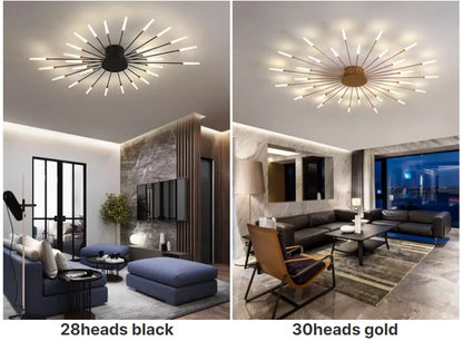 Living Room Light LED Ceiling Lamp Modern Indoor Lighting Acrylic Nordic Creative Fan-shaped Bedroom Fixture Home Decor Kid Room