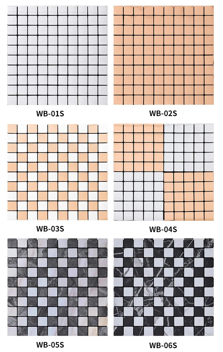 Self-adhesive Metal Mosaic Tiles Aluminum Composite Backsplash Gold Windmill Mosaic Glass Self-adhesive Kitchen Wall Decoration.